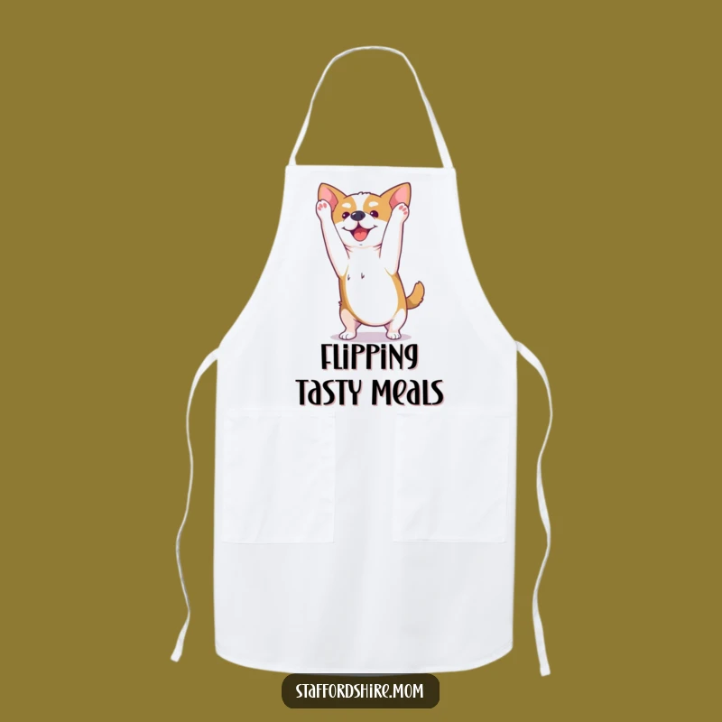 Funny Kawaii Staffy Apron - Playful Kitchen Somesault