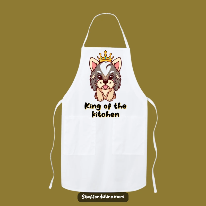 Funny Royal Staffy Apron: Cook Like a King/Queen, Perfect Funny Kitchen Gift!