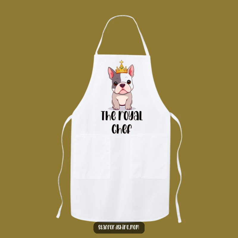 Funny Royal Staffy Crown Apron - Cook Like Royalty in the Kitchen