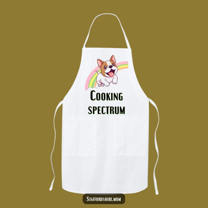Funny Staffy Rainbow Slide Apron - Magical Kitchen Dog Gift
