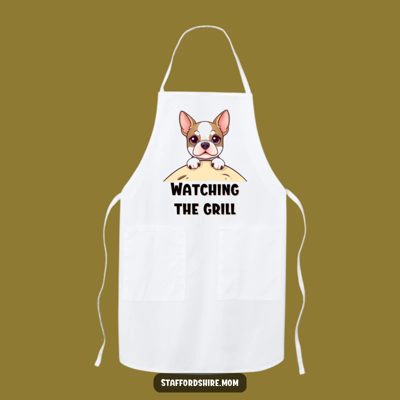 Funny Staffordshire Terrier Apron: Kitchen Peeker, Chef Dog Lover Gift