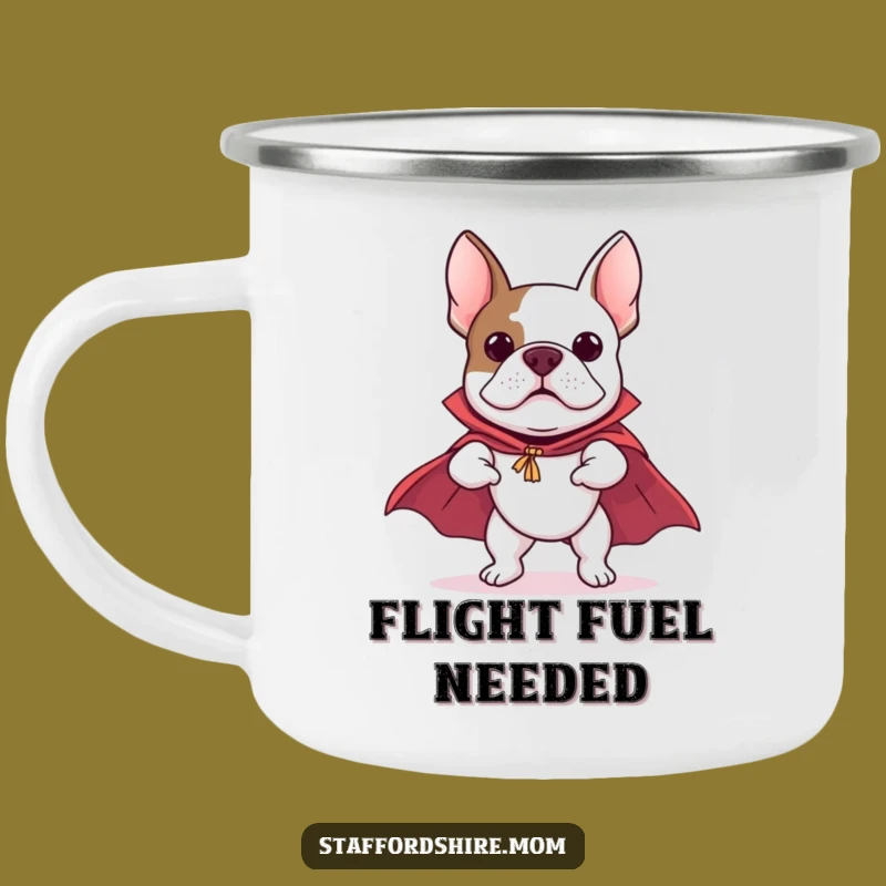 Funny Flying Staffy Camping Mug - Super Bull Terrier Cape Adventure Gift
