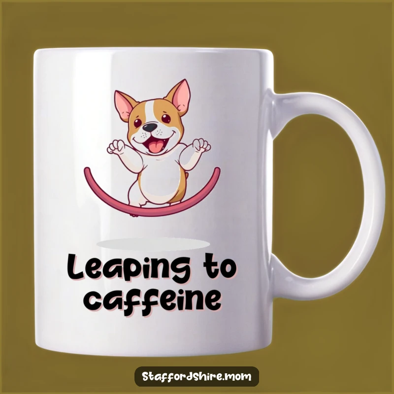 Funny Staffordshire Bull Terrier Hoop Jump Mug - Perfect Gift for Dog Lovers