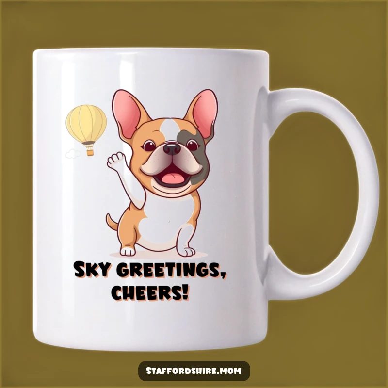 Funny Staffy Hot Air Balloon Mug - Excited Dog Lover Gift
