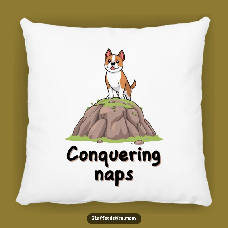 Funny Staffordshire Dog Pillow: Cozy Brave Hilltop Companion, Adorable Funny Gift
