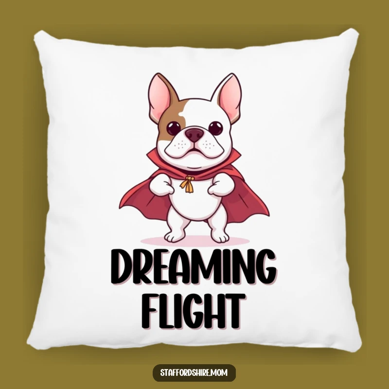 Funny Flying Staffy Pillow - Super Bull Terrier Cape Cozy Companion Gift