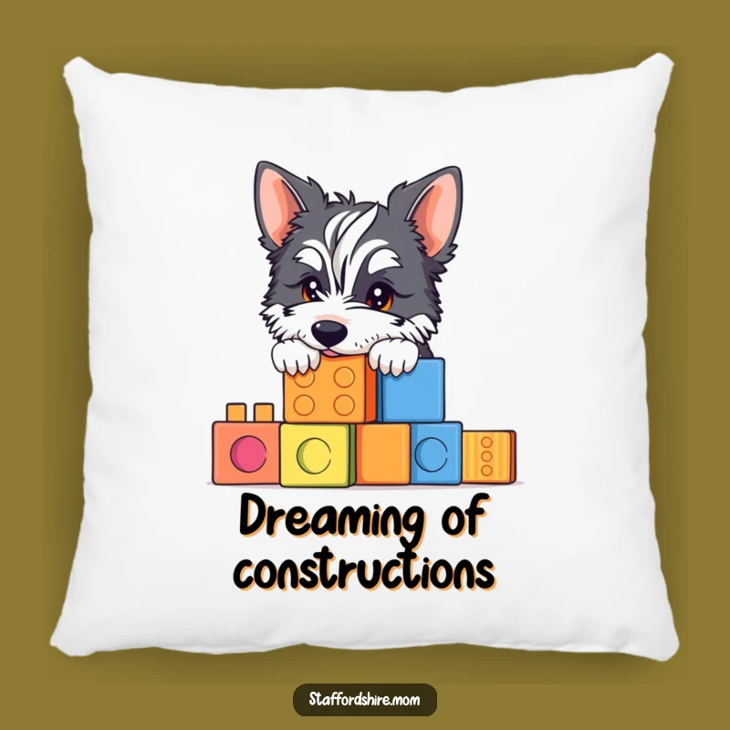 Soft Funny Staffy Blocks Pillow: Cuddle Up with Cute Pups, An Adorable Funny Gift!