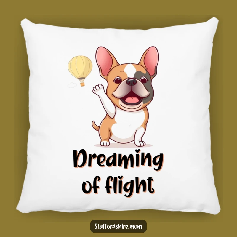 Funny Staffy Hot Air Balloon Pillow - Cozy Adventure Cushion