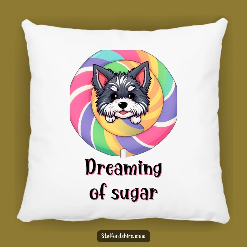Funny Staffordshire Pillow - Peeking Lollipop Comfort, Sweet Decor!