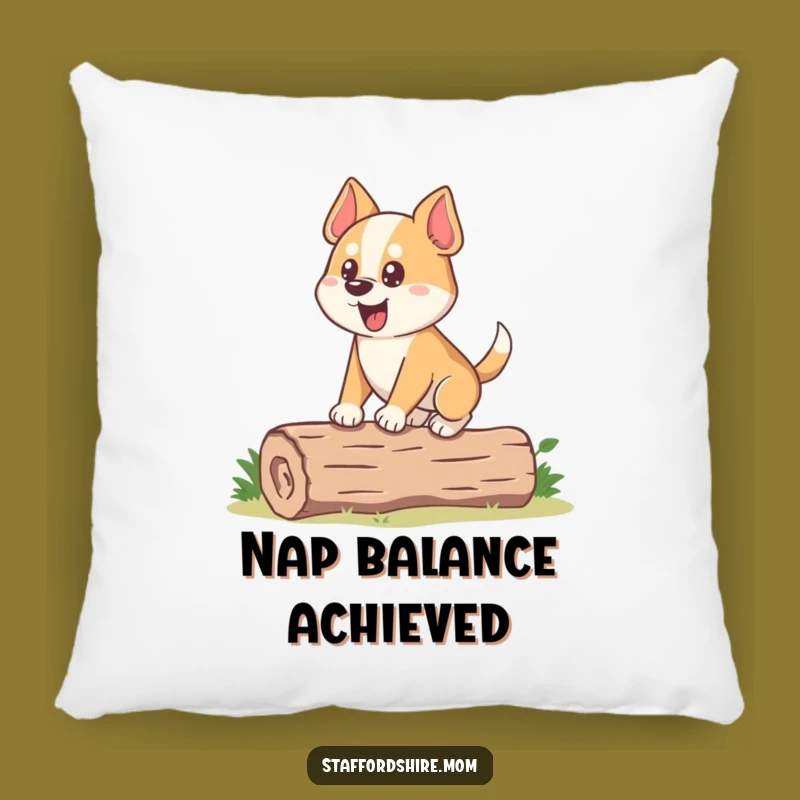 Funny Dog Pillow: Stocky Pup Balancing, Cozy & Amusing