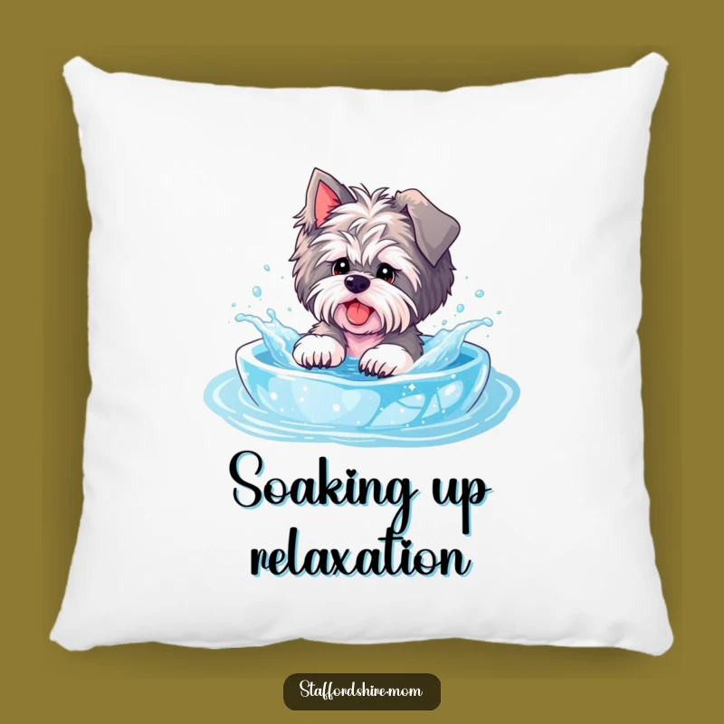 Cozy Funny Staffordshire Pool Pillow: Playful Comfort and Charm