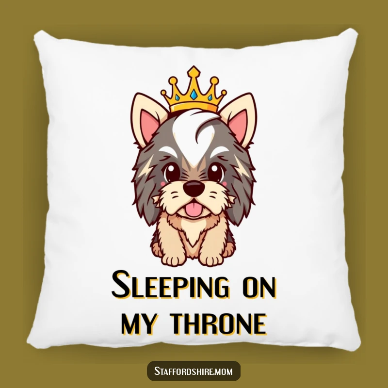 Soft Funny Royal Staffy Pillow: Cuddle with Royalty, Cozy Funny Gift!