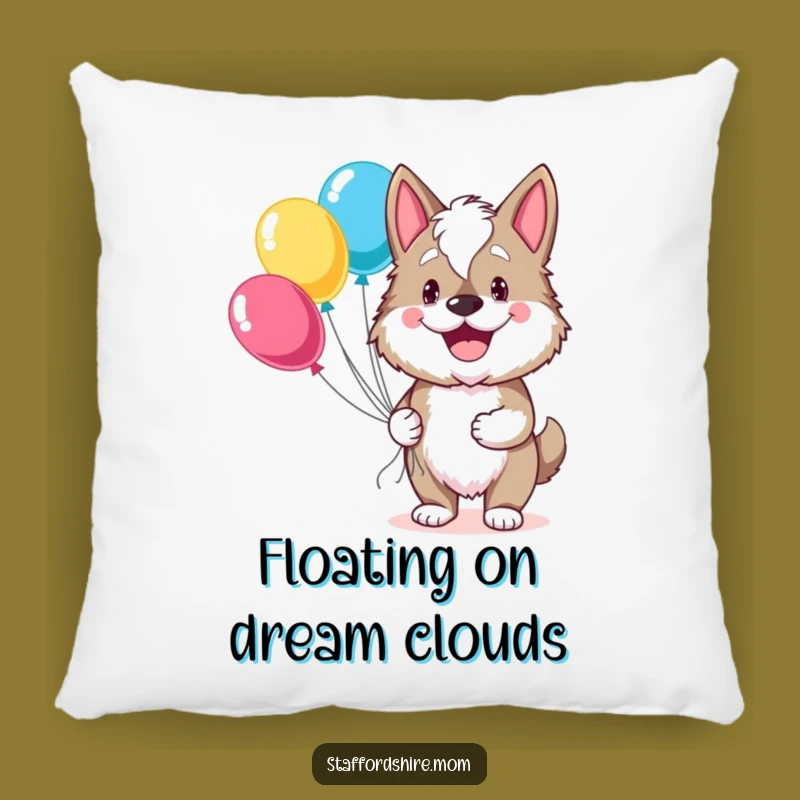 Soft Funny Staffordshire Balloon Grin Pillow - Cozy Cheerful Dog Gift