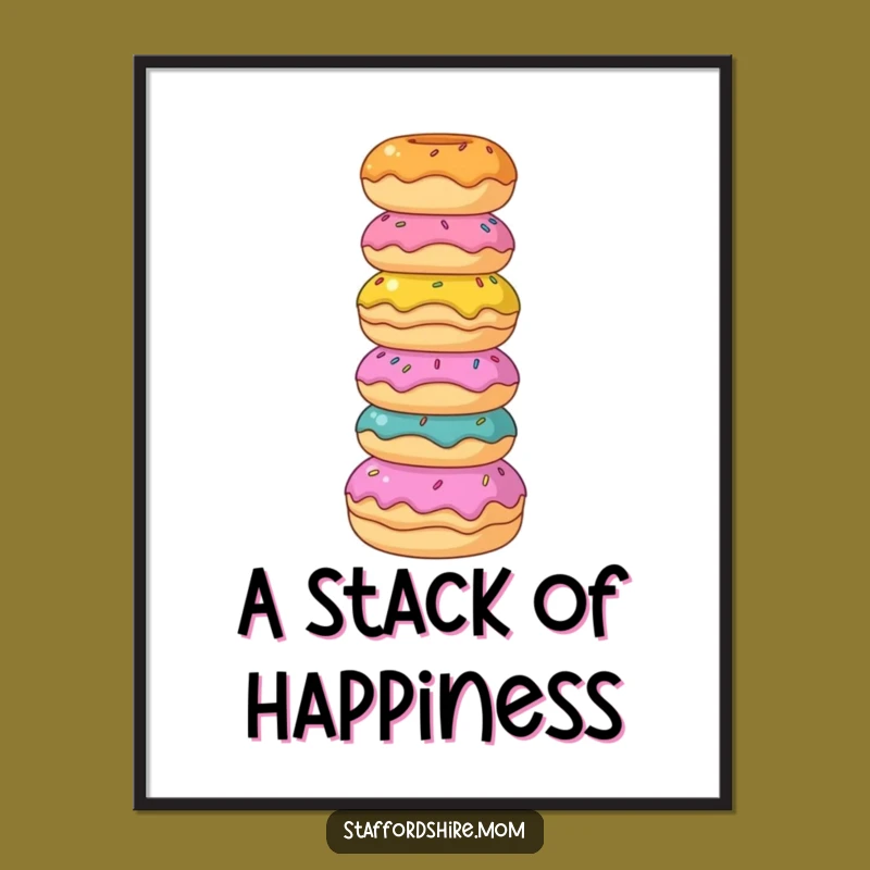 Funny Staffordshire Donut Digital Art: Sweet Charm, Instant Decor