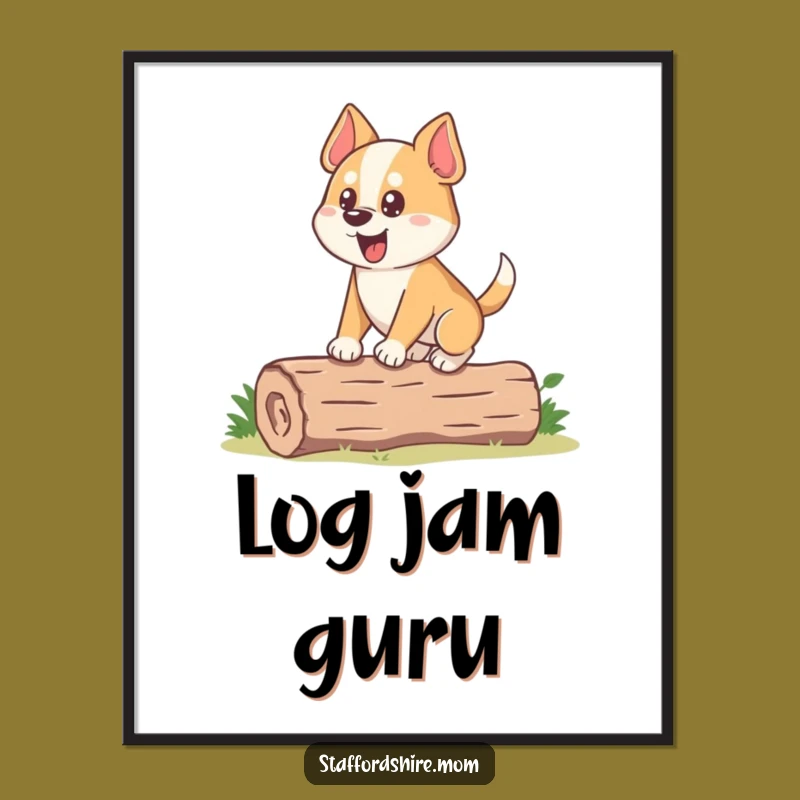 Funny Dog Digital Art: Stocky Pup Balancing, Instant Humor