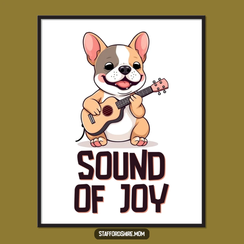 Instant Encore: Funny Musician Staffy Digital Art Print for Immediate Applause!