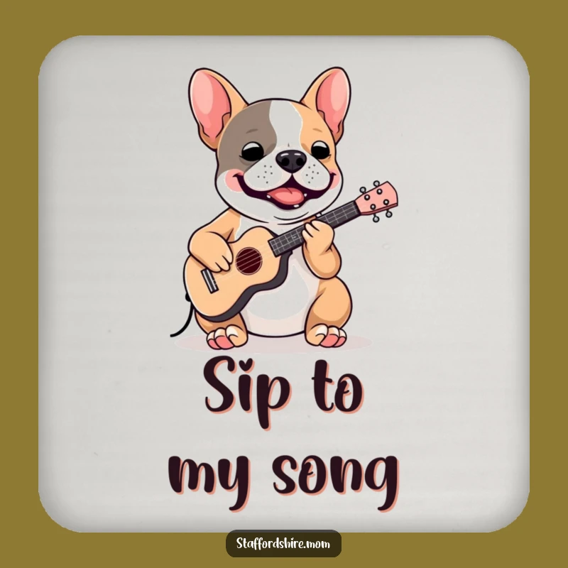 Protect Your Tables: Funny Musician Staffy Drink Coaster for Musical Surfaces!