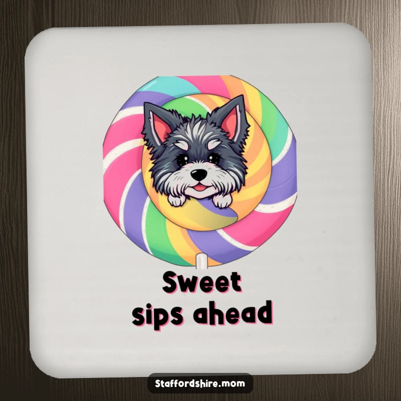 Funny Staffordshire Lollipop Coaster: Features a character peeking from behind a giant lollipop, adding sweet protection to tables.