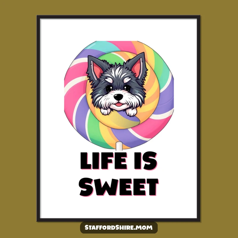 Funny Staffordshire Poster - Peeking Lollipop Art, Whimsical Decor!