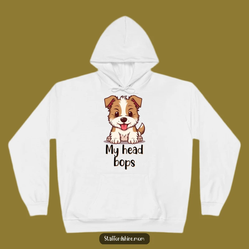 Cozy Funny Kawaii Staffy Hoodie - Energetic Dog Bobble