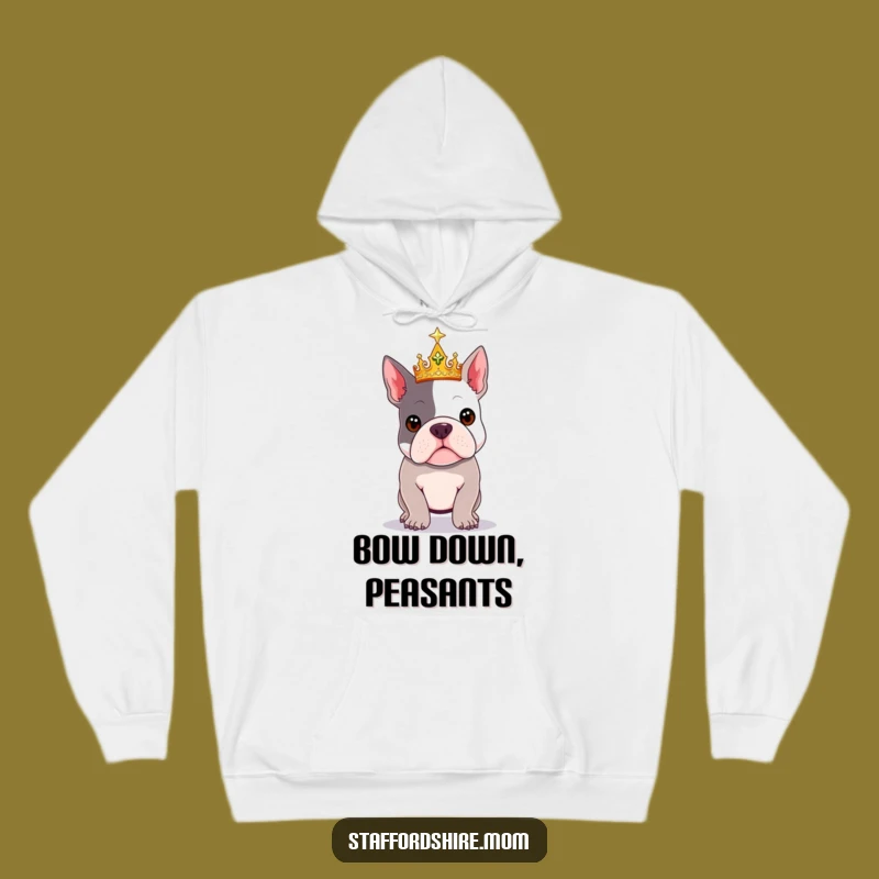 Cozy Funny Royal Staffy Crown Hoodie - Warm, Majestic, and Hilarious