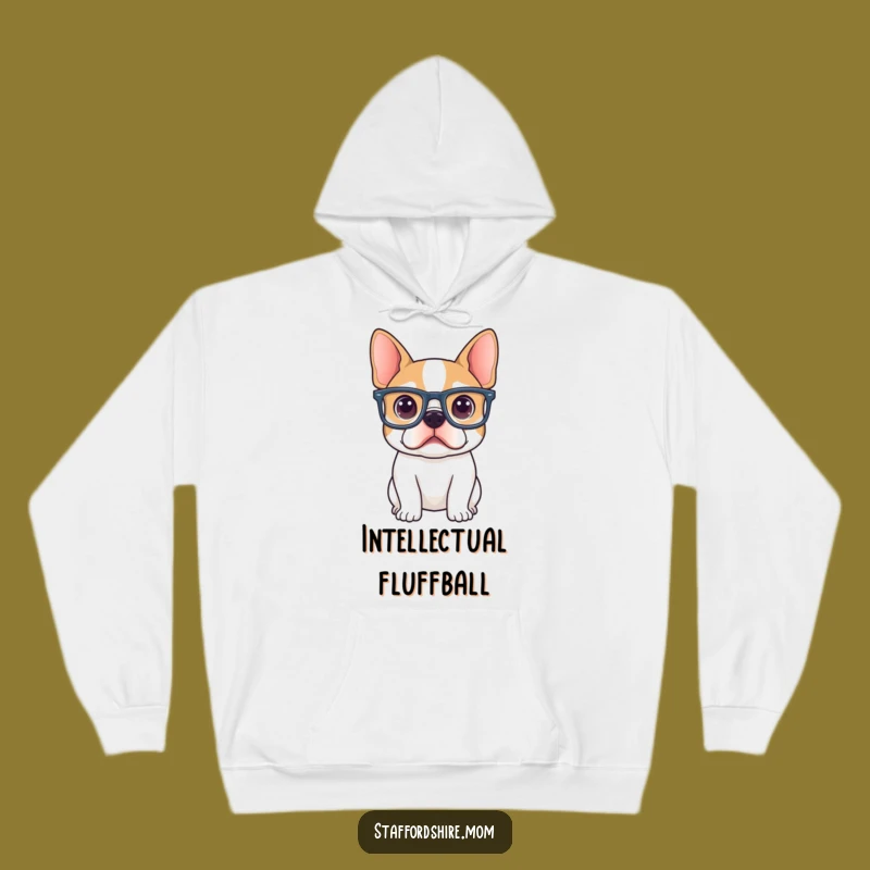 Funny Curious Staffy Hoodie: Cozy Big Glasses Sweatshirt, Ideal Intellectual Gift