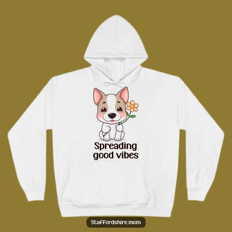 Funny Kawaii Staffy Hoodie: Cozy Flower Giver Sweatshirt, Ideal Sweet Gift