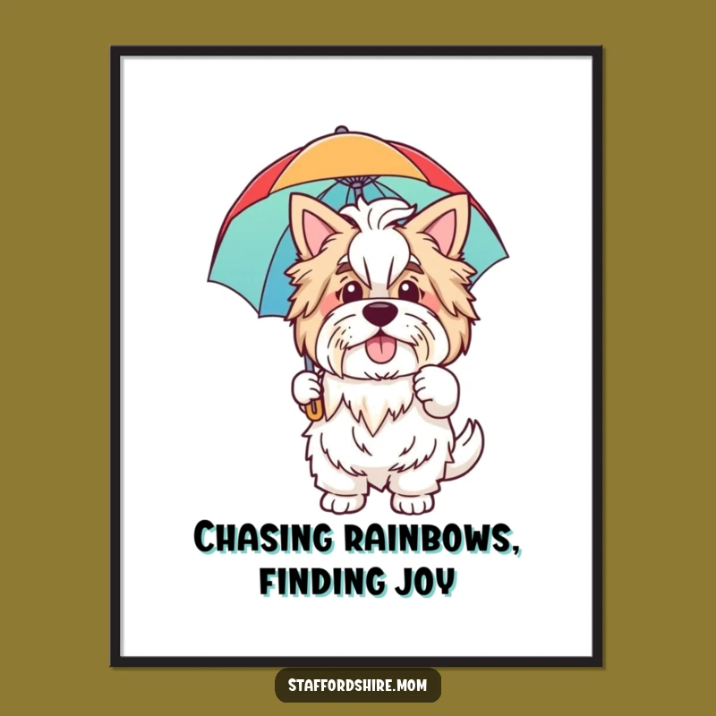 Free Printable Wall Art: Waving Staffordshire, Rainbow Umbrella, Funny Decor