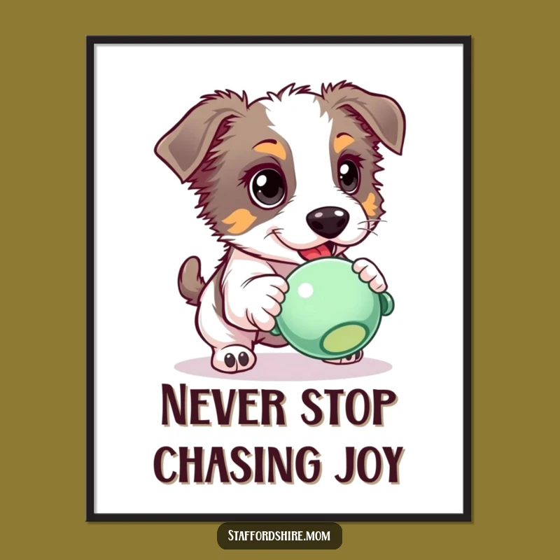 Free Printable Eager Staffordshire Wall Art - Funny Dog Downloadable Art Gift