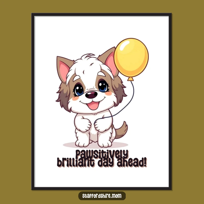 Free Printable Goofy Staffordshire Balloon Wall Art - Funny Dog Downloadable Art Gift