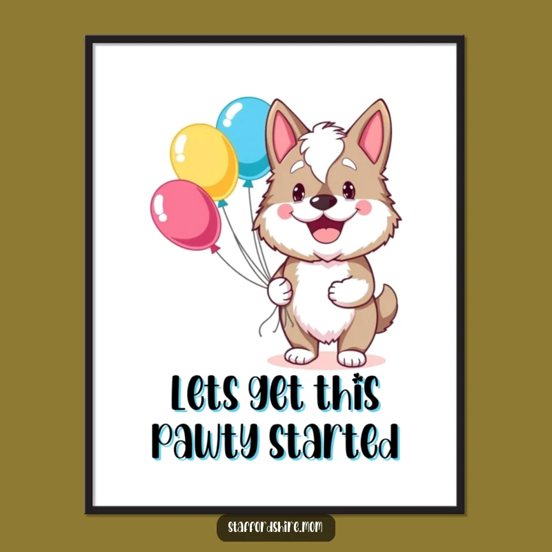 Free Printable Wall Art: Happy Staffordshire Balloon Grin - Funny Decor