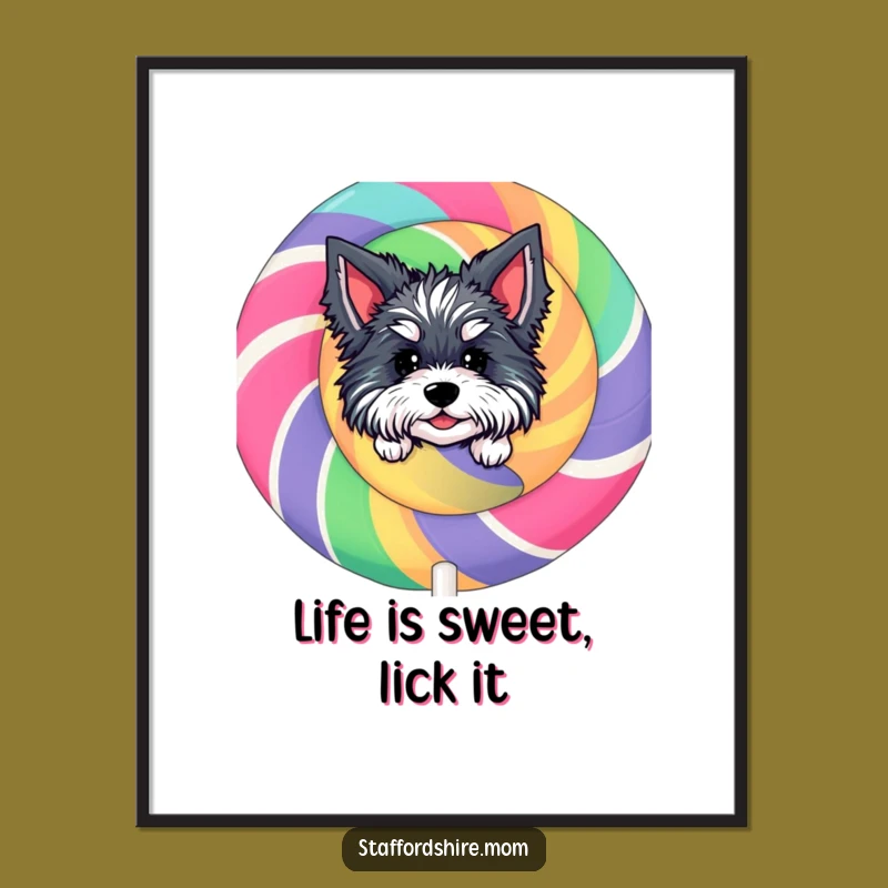 Free Printable Wall Art: Lollipop Dog Decor, Whimsical Staffordshire Art