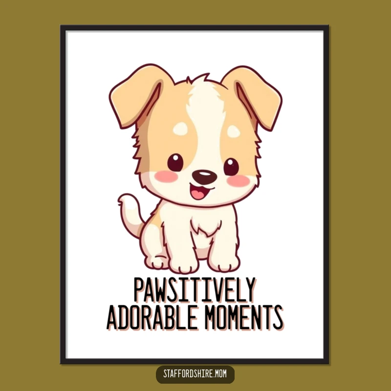 Free Printable Wall Art: Funny Staffordshire Dog Decor, Wagging Tail Art