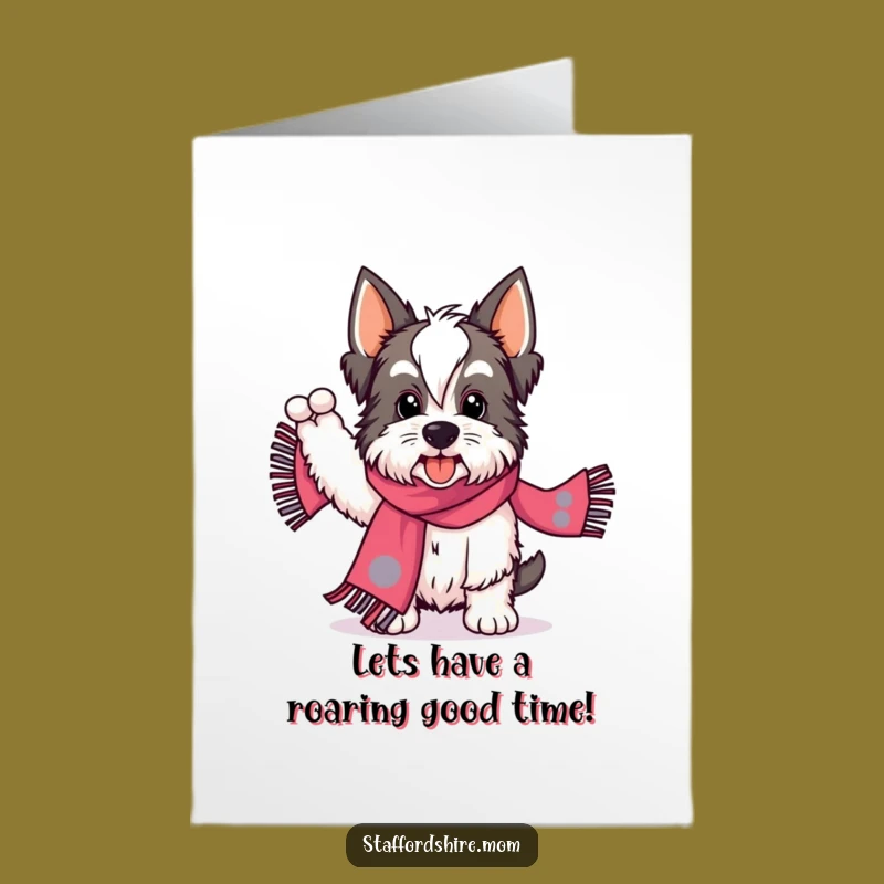 Free Printable Birthday Card: Staffordshire's Energetic Scarf Wave!