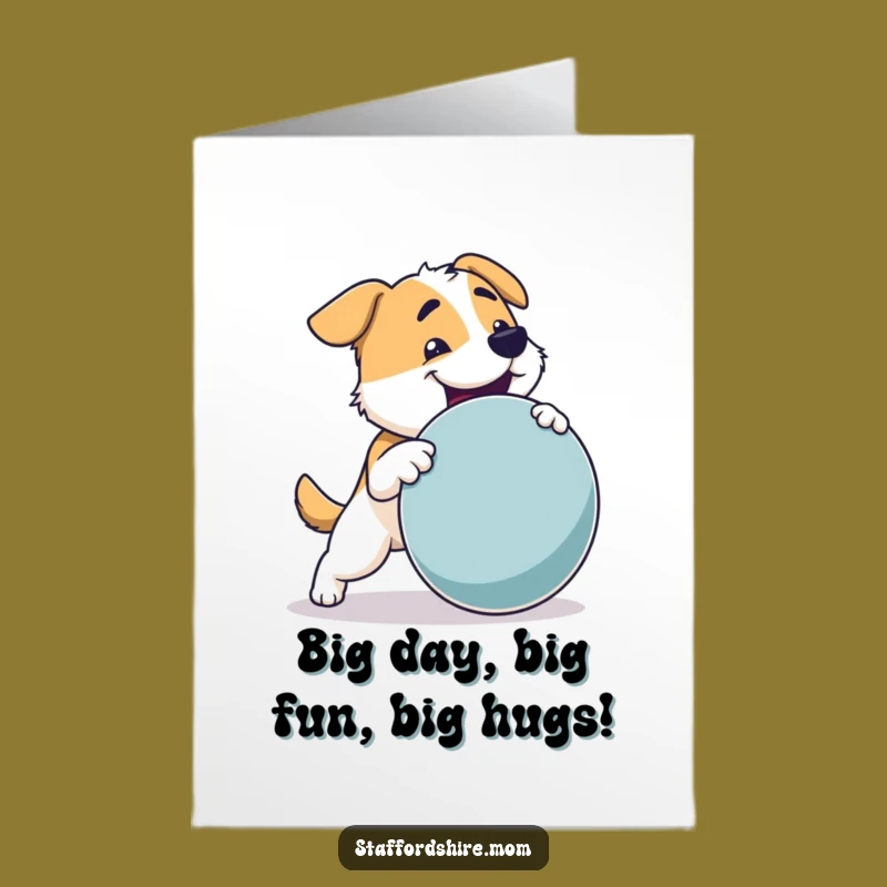 Free Printable Dog Birthday Card: Sturdy Fetching Dog Toy Downloadable Fun