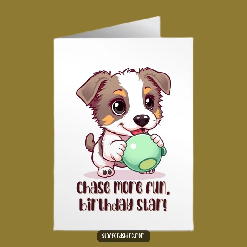 Free Printable Eager Staffordshire Birthday Card - Funny Dog Downloadable Gift