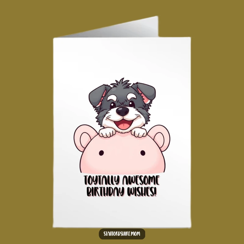 Free Printable Peekaboo Staffordshire Birthday Card - Funny Dog Downloadable Gift