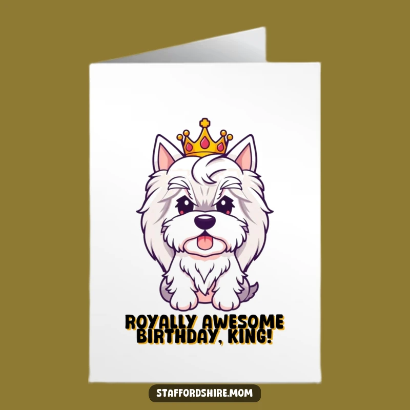 Free Printable Birthday Card: Regal Staffy Crown for a Royal, Funny Gift