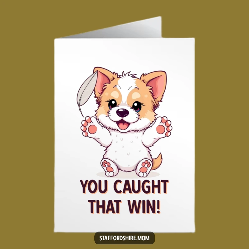 Free Printable Congrats Card: Feather Moment, Graceful Staffordshire Gift