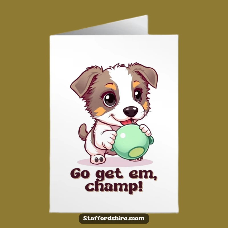 Free Printable Eager Staffordshire Congrats Card - Funny Dog Downloadable Gift