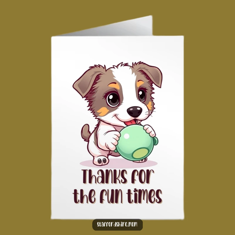 Free Printable Eager Staffordshire Thank You Card - Funny Dog Downloadable Gift