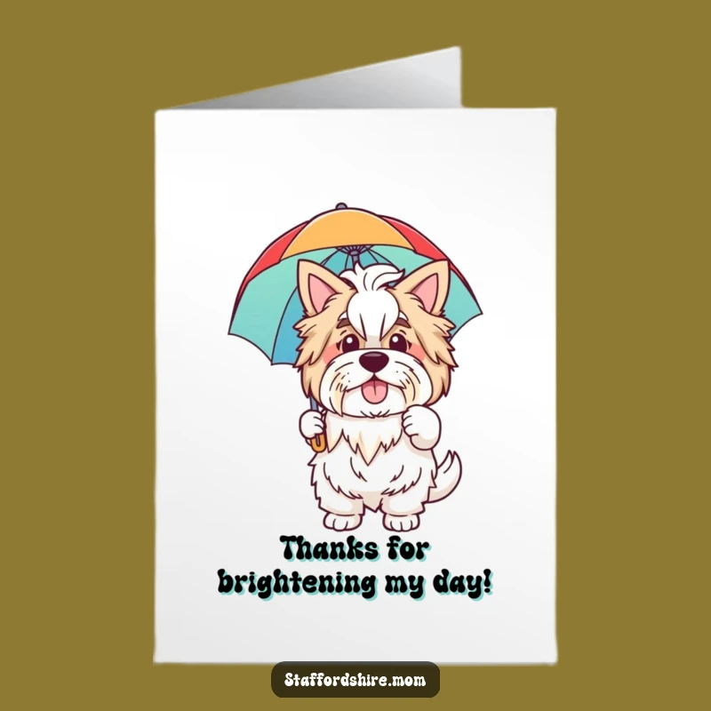 Free Printable Thank You Card: Waving Staffordshire, Rainbow, Funny Gratitude