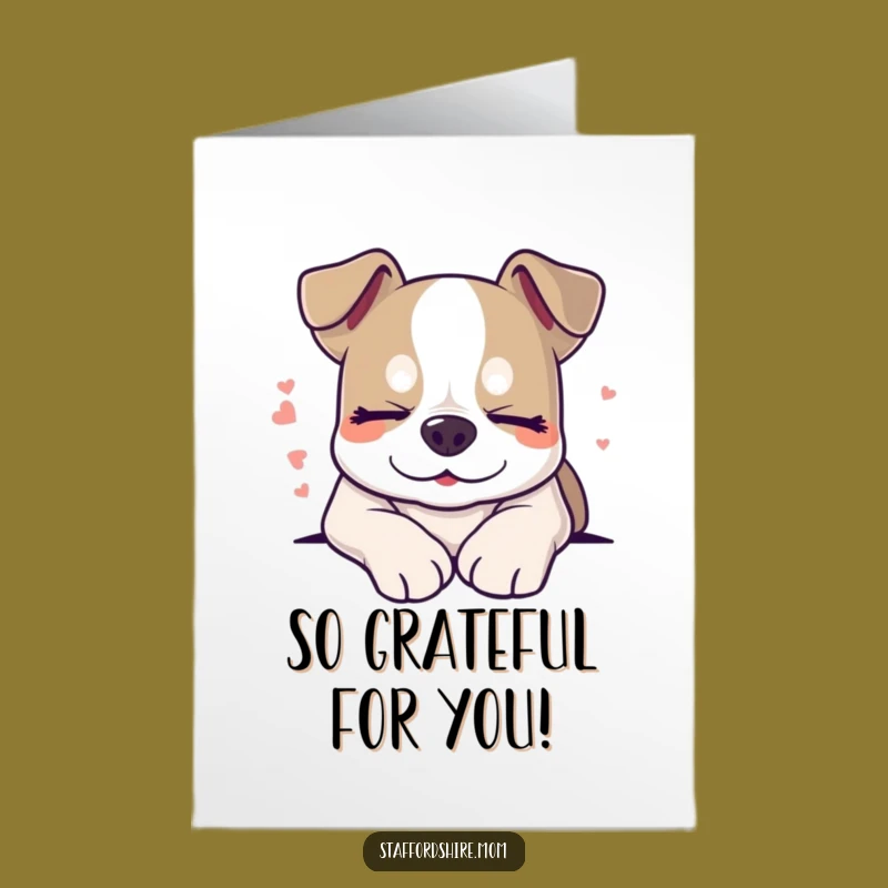 Thank You Card: Sleepy Staffy Dreams Free Printable