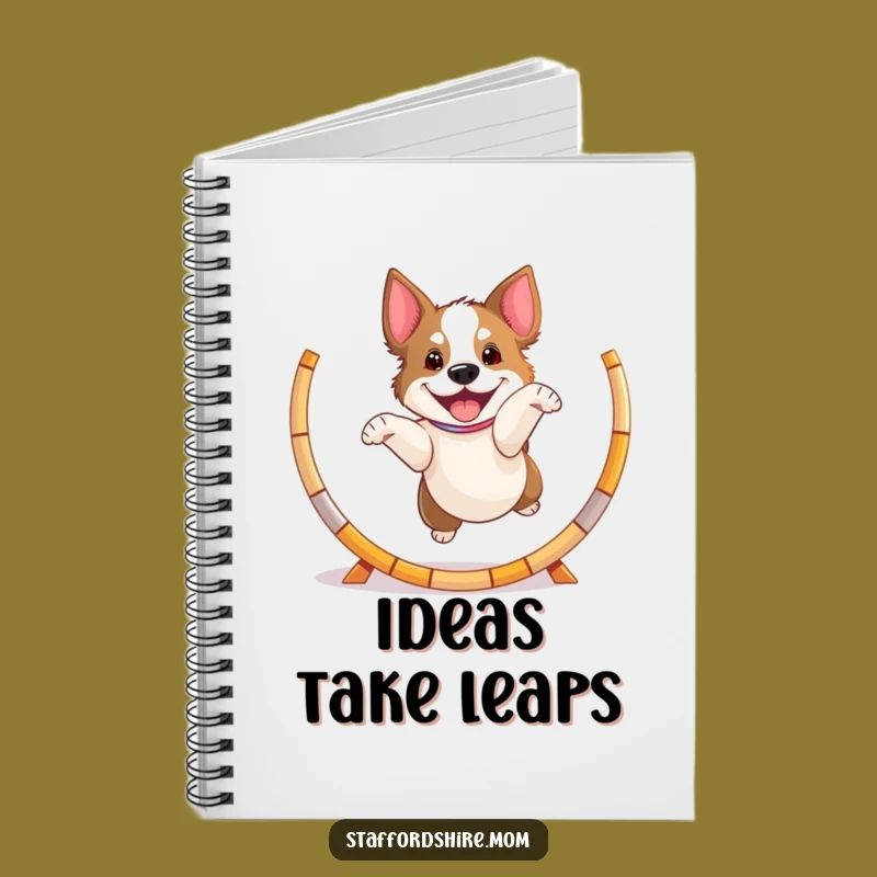 Funny Playful Staffy Notebook, Jumping Dog Journal, Energetic Gift for Writers