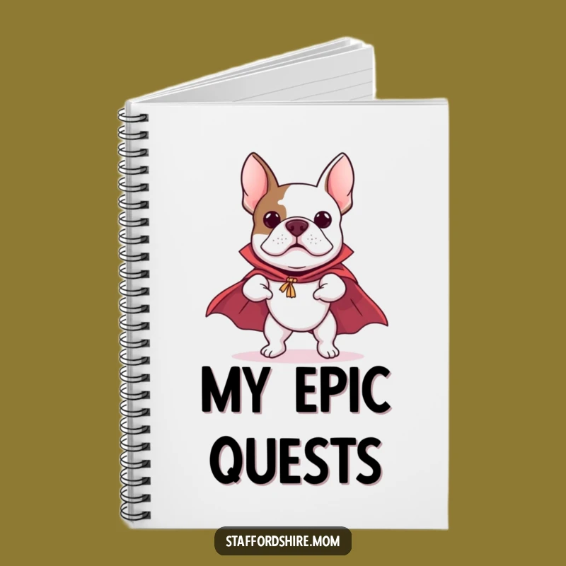 Funny Flying Staffy Notebook - Super Bull Terrier Cape Heroic Journal Gift