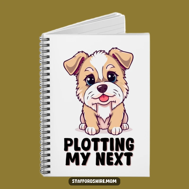 Funny Kawaii Staffordshire Dog Notebook - Jot Down Mischievous Thoughts