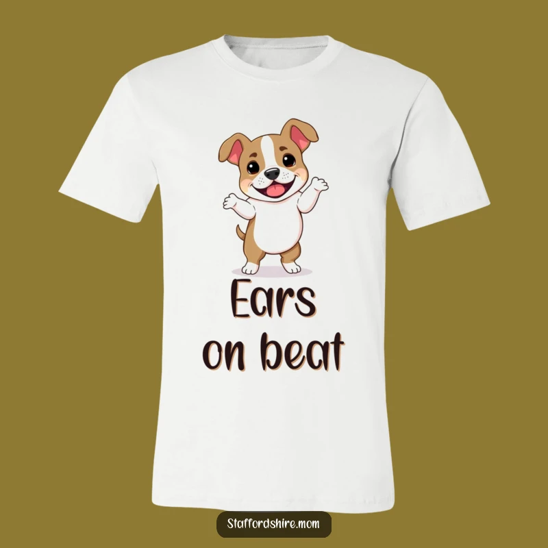 Funny Staffy Dance T-Shirt - Floppy Eared Bull Terrier Comical Apparel Gift