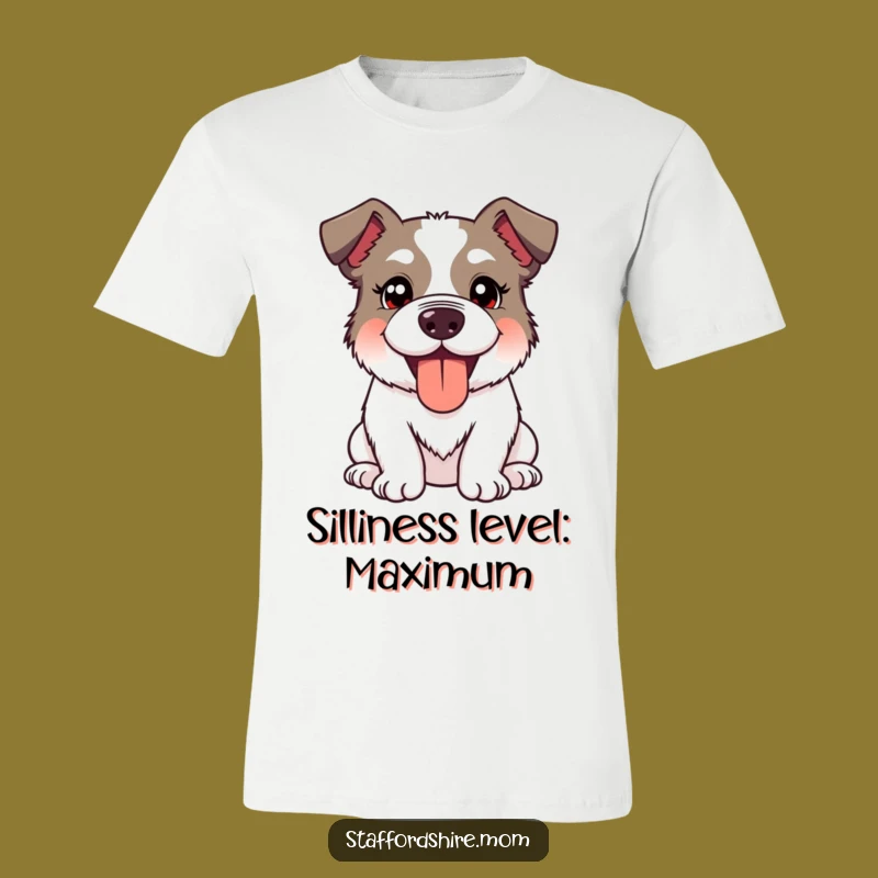 Funny Kawaii Staffordshire Dog T-Shirt: Wear Your Silly Smile and Pant With Joy!