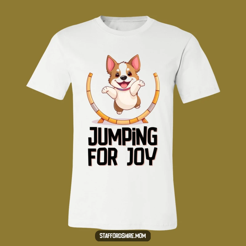Funny Playful Staffy T-Shirt, Jumping Dog Tee, Energetic Pet Lover Gift