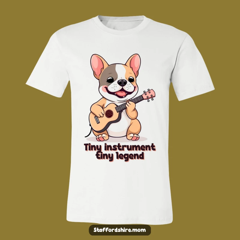 Funny Playing Staffy T-Shirt: Rock Out with This Hilarious Canine Musician Tee!